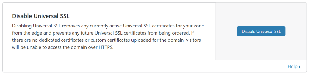 Disable Universal SSL