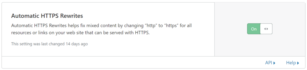  Automatic HTTPS Rewrites: On